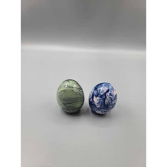 Easter Egg Ceramic Glossy Marblized Ceramic Luster Figures Lot Of 6 - Picture 6 of 8